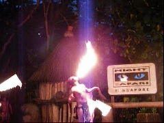 Fire-eating picture at Night Safari Singapore