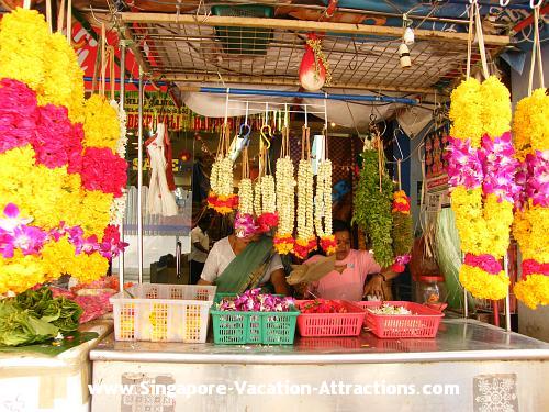 Where is the best place to buy flower garlands? Buffalo Road in Singapore Little India
