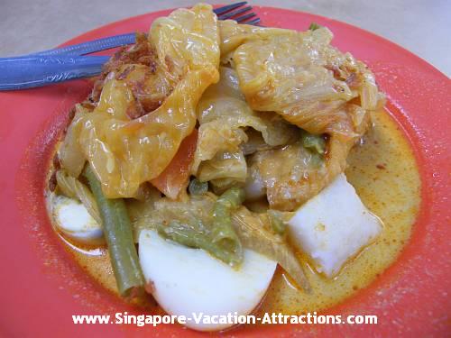 Lontong is one of the popular hawker food in Singapore